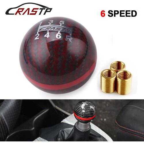 RASTP-Universal Carbon Fiber Manual / Automatic Spherical Gear Shift Knob for Honda Acura 5 / 6 Speed Shift Knob RS-SFN067