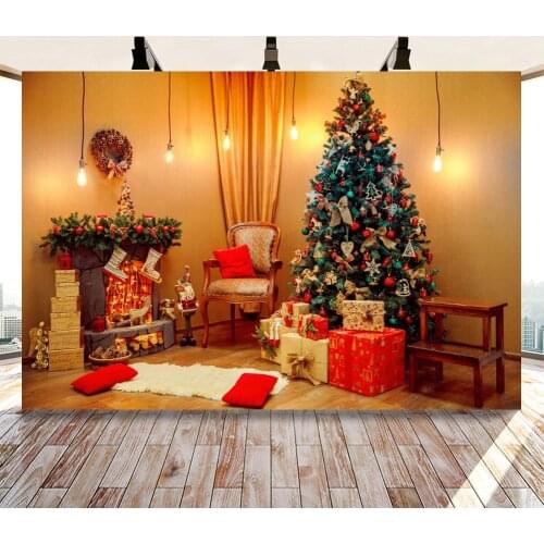 Christmas Gift Decoration Tree Lights Photography Backdrops Carpet Newborn Baby Family Portrait Art Photo Background