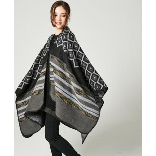 New large brand diamond colored stripe shawl Scarf Women high-end double-sided travel Cape ponchos Luxury Brand