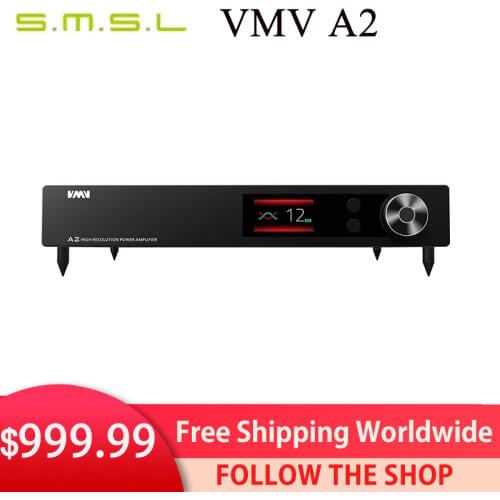 SMSL VMV A2 High resolution power amplifier 32bit 768KHZ DSD512 bluetooth XMOS 200w subwoofer pre output 2.1 audio power amp