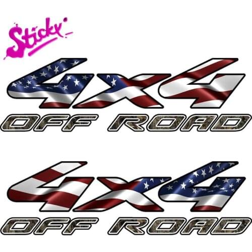 STICKY 4x4 Truck Jahre Camouflage American Flag Car Sticker Decal Accessories for RV Auto Motocross Racing Laptop Helmet Trunk