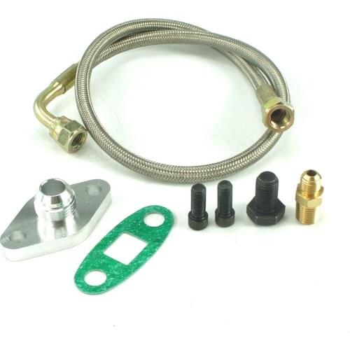 Turbo Oil Feed Line Kit Flange Fitting for Toyota Supra 1JZGTE 2JZGTE 1JZ/2JZ Single Turbo YC100767