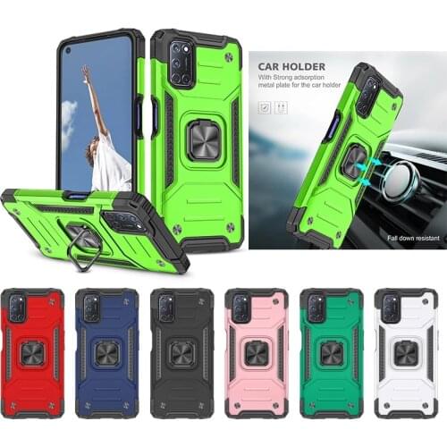 For OPPO A52 A72 A92 Case Shockproof Magnet Car Holder Ring Rugged Armor Phone Case for OPPO A3S A5 A5S A7 A9 A15 A73 A31 2020