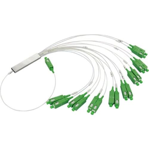 10pcs/lot 1*16 Fiber mini optical splitter steel tube with SC/APC connector PLC optical splitter