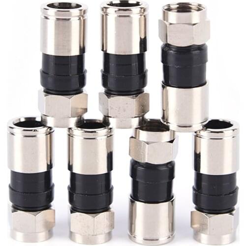 10pcs RG6 F Type Compression 2.7cm High Quality Snap Seal Plug Connector For Sky Satellite Virgin Cable