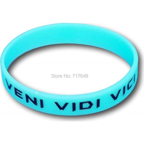 100pcs Veni Vedi Vici wristband silicone bracelets free shipping by epacket A