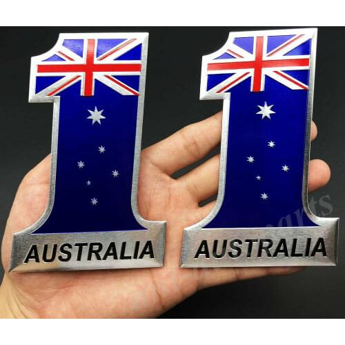 2x Australia Australian NO.1 Flag Emblem Car Badge Motorcycle Tank Sticker