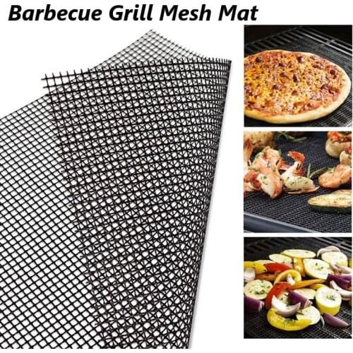 2021 Hot Non-stick Barbecue Mesh Mat Reusable Heat Resistance BBQ Baking Net Pad Kitchen Cooking Smoker BBQ Mat Liner Accessorie