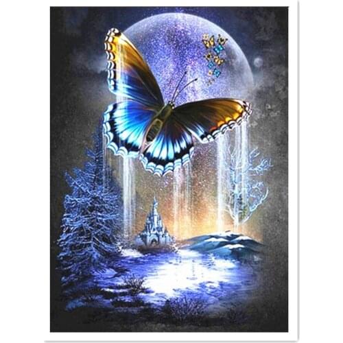Full Round square Drill Diamond Painting Butterfly moon Diamond Embroidery Mosaic Cross Stitch Home Decoration Gift