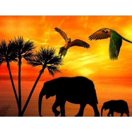 Diamond Painting Animal Full Square/Round Cross Stitch 5D DIY Diamond Embroidery Dots By Number Elephant Mosaic Home Decor Gifts