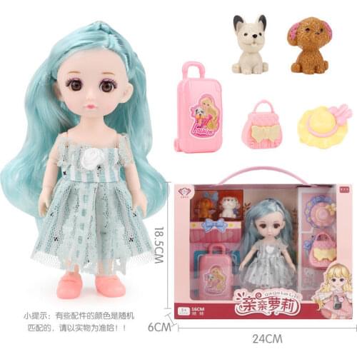 BJD Doll Joints Dolls with Full Outfits Clothes Set Wig Makeup Handmade Beauty Toy Gifts for Girls