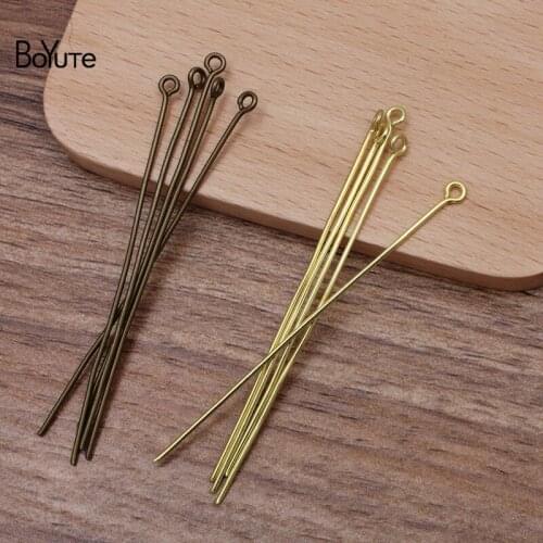 BoYuTe (200 Pieces/Lot) 70*1MM Metal Brass 9-Shaped Soft Pin Materials Handmade DIY Basic Accessories Parts