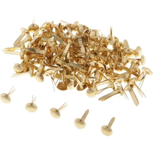 200pcs 6mm Gold Metal Split Pins Brads DIY Paper Fasteners for Scrapbooking