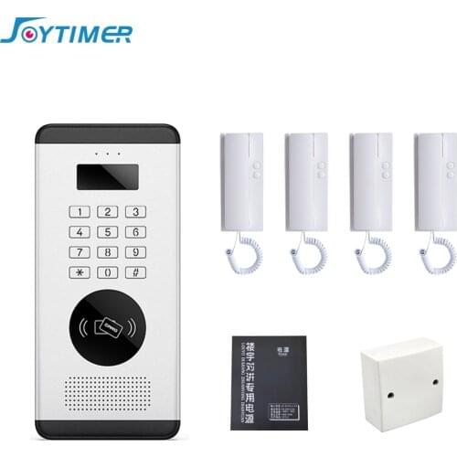 Non-visual 4/6/8/12/16/24 apartment intercom doorbell 2-wired audio door phone supports ID card password unlocking