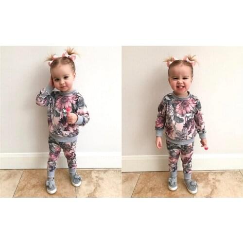 Emmababy Autumn Baby Girls Clothing Set Baby Gilr Clothes Cotton Long Sleeve T-shirt Long Leggings Infant Outfits Clothes Set