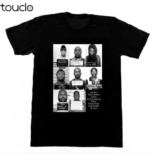 Hip Hop Mugshots Tupac Suge 50 Shirt T Shirt Fashion New Summer Classical Solid Color Short Sleeve Loose Skull T Shirt