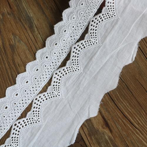 Cotton Lace Ribbon White 5Yards DIY Handmade Wedding Party Craft Gift Packing Patchwork Cotton Crocheted Lace Ribbon