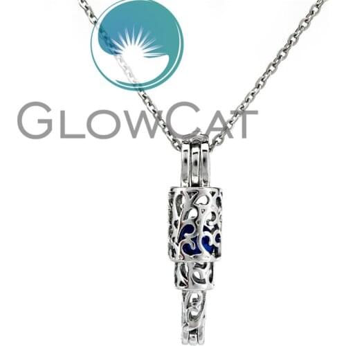 KK747 Creative Geometry Beads Stone Cage Locket Pendant Perfume Essential Oil Diffuser Pearl Cage Necklace