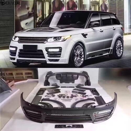 Carbon fiber Wide Car body kit FRP Unpainted front bumper rear bumper side skirts for Range Rover Sport Mansory kit 14-17