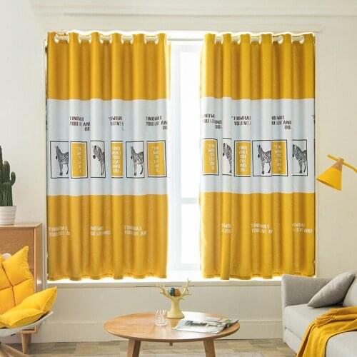 Cute Cartoon Green Animal Short Curtains for Childrens Bedroom Shading Gray Fabric Window Valance Kitchen Finished