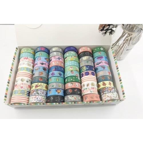 Hot cartoon animal handbook diy washi tape hand tear plant diary decorative stickers solid color tape