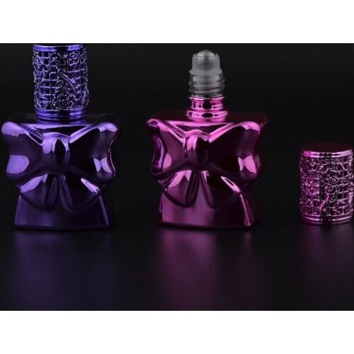 Fashion 13ml Perfume Bottle With Metal Roll On Butterfly Shaped Travel Set Of Bottles Sample Containers For Cosmetics F20172183