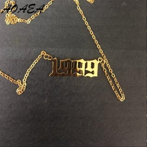 Jewelry Special Date Year Number Necklace for Women 1995 1996 1997 1998 1999 2000 from 1980 to 2019 Collares Mujer