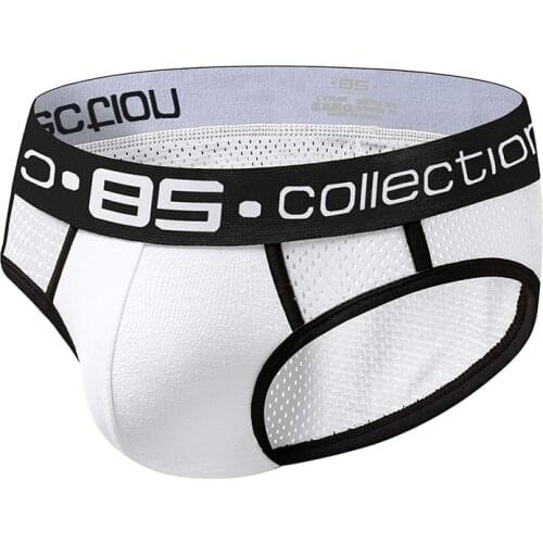 2020 BS Brand Underwear Briefs Men Mesh Underpants Cueca U Pouch Male Panties Mens Briefs Ropa Interior Hombre BS107
