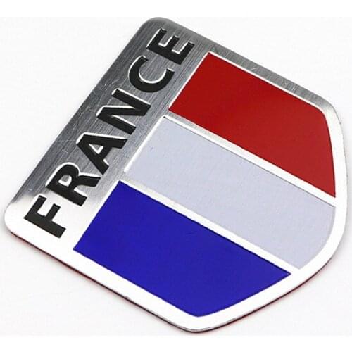 5x5cm Aluminum Alloy FRANCE French National Flags Car Body Stickers Automobiles Motorcycles Exterior Decorating Accessories