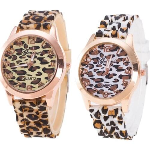 2021 New Fashion Women Watches Leopard Print Silicone Watch Jelly Analog Girl Wristwatch Geneva Dress