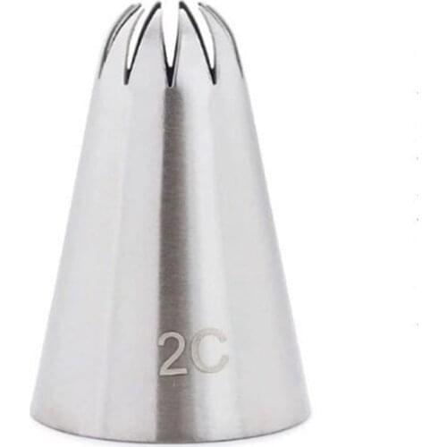 Piping Icing Nozzles for Cream Biscuit Cookie Pastry Tips Stainless Steel Cake Decoration Baking Tools Fondant Cake Tubes #2C