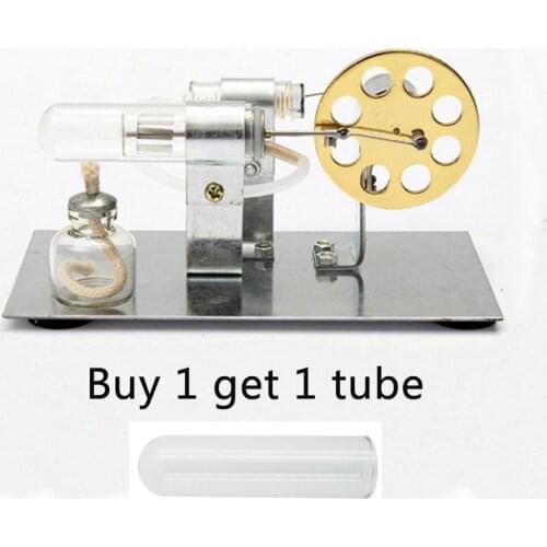 DIY Single Cylinder Stirling Engine Elegant Experimental Science Education Model Building +1pc Heat-resistant Glass Tube