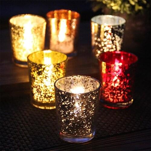 Glass Crystal-like Glass Candle Holder Romantic Candlestick Tealight Candle Cup Home Wedding Party Decoration