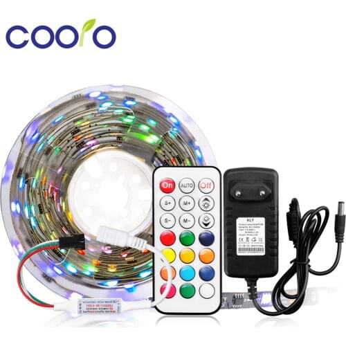 SMD 5050 WS2811 RGB Strip Set Addressable 30leds/m Led Pixels External 1 IC Control 3 Leds with 21key/Music/Bluetooth Controller