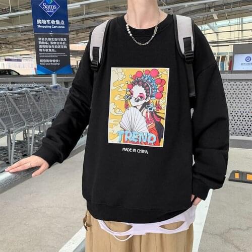 MrGB Chinese Style Opera Graphic Men Sweatshirt Oversize Fashion Brand Streetwear Vintage Casual Male Pullovers 2021 Autumn Tops