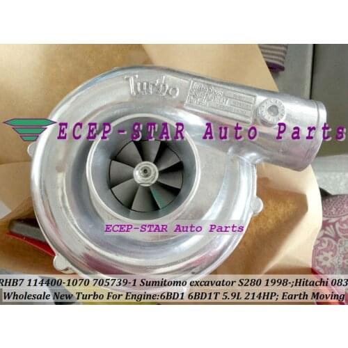 RHB7 114400-1070 1144001070 705739 Turbo Turbocharger For Sumbitomo 280 loader S280 SH280 excavator For Hitachi 083 6BDIT 5.1L