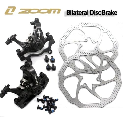 ZOOM Bike Disc Brake Front & Rear Caliper dual sided actuation Disc Brake 160mm rotor for BMX mountain mtb road bike Accessories