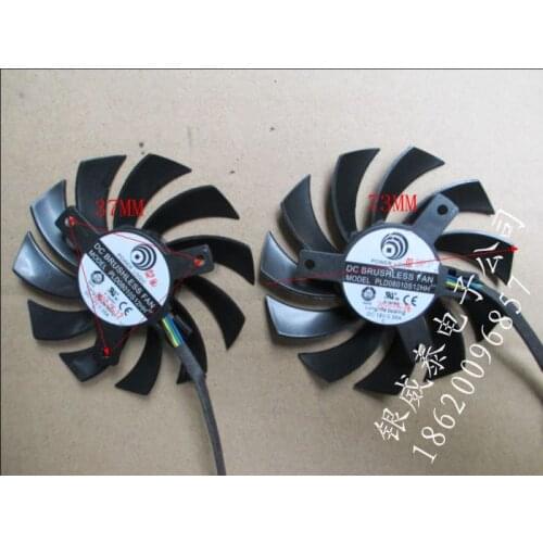 YINWEITAI Computer Cooler Fan FOR 75MM FD7010H12S PLD08010S12HH DC 12V 4 Wire For ASUS MSI R6790 Twin Frozr II Video Card