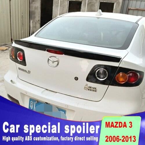 Embedded Golden Code spoiler for 2006 to 2013 rear trunk spoiler wings mazda 3 ABS material primer or black white spoilers