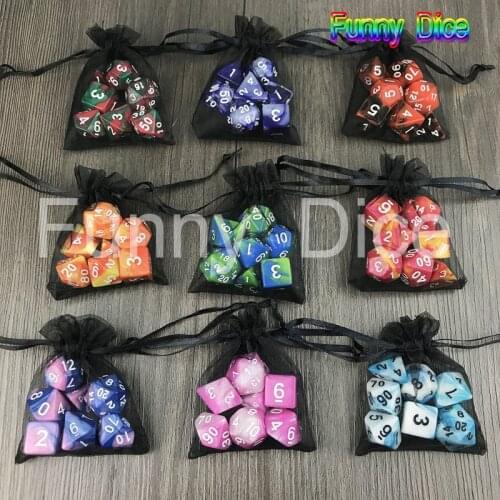 Top Quality Gemini Games Dice 7pcs D4-D20 Multi-Sided s with Double Color, Magic Set As Toy Kit