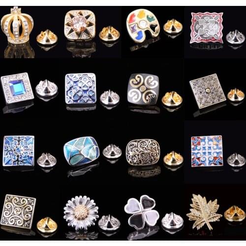 High quality enamel retro pattern zircon crystal brooch Mens Lapel Pin clothing neckpin backpack Badge wholesale / retail