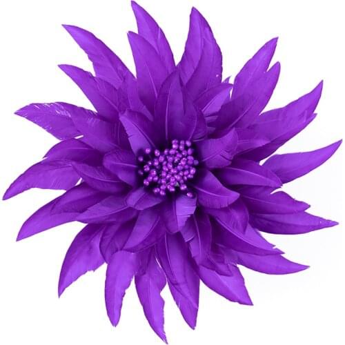 High Quality Feathers Lotus Flower Corsage Wedding Clothes Decoration Carnival Dress Accessories Natural Goose Plumes For Crafts