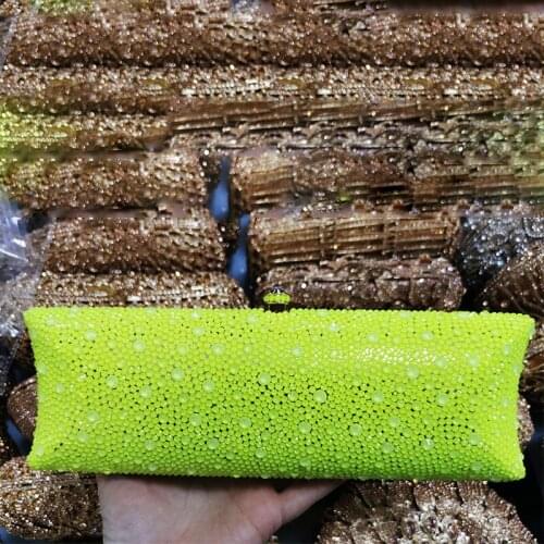 XIYUAN High Quality Green Full Crystal Bag Luxury Women Clutch Bags Designer Rhinestone Evening Clutches Shoulder Handbags