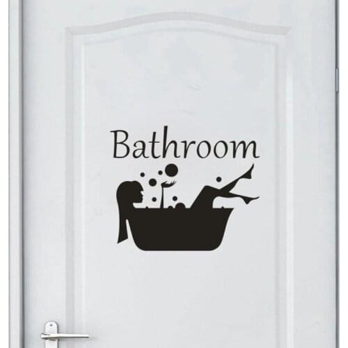 Funny Bathroom Toilet Door Decoration Decal Wall Stickers
