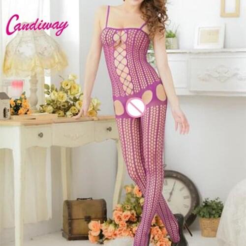 Women Sexy Lingerie Open Crotch Fishnet Body Stocking Lingerie Babydolls Temptation Sleepwear Body Suit Clothes Porm Dress