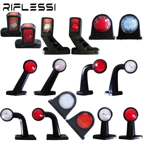 1 Pair 12V 24V LED Parking Light Trailer Truck Side Marker Position Indicator Lamp Red White Amber Rear Lights