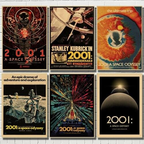 2001 a space odyssey poster2001 Kraft Paper Poster Retro Wall art crafts sticker Living Room Paint Bar Cafe Free ship
