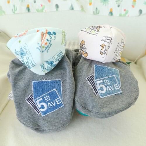 2019 Winter Warm Pet Dog Clothes Soft Hoodies Cartoon Denim Embroidered Sweater Costume For Small Dog Clothing Puppy Coat Jacket