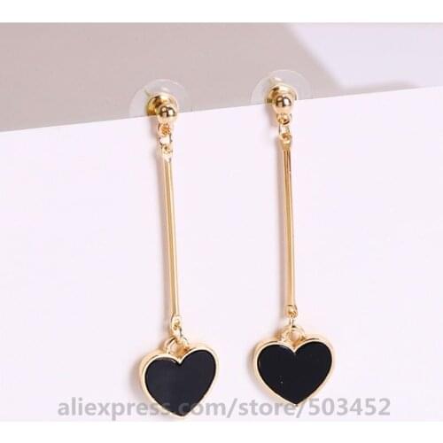 400pairs/lot Fashion Heart Earrings Korean Earrings Factory Price Grace Pendientes Largos Temperament Jewelry For Women