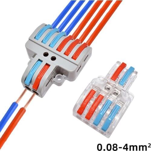 5PCS/Lot 2 Input 4 Output / 2 Input 6 Output Universal Fast Wire Cable Connector Push-in Conductor Terminal Block